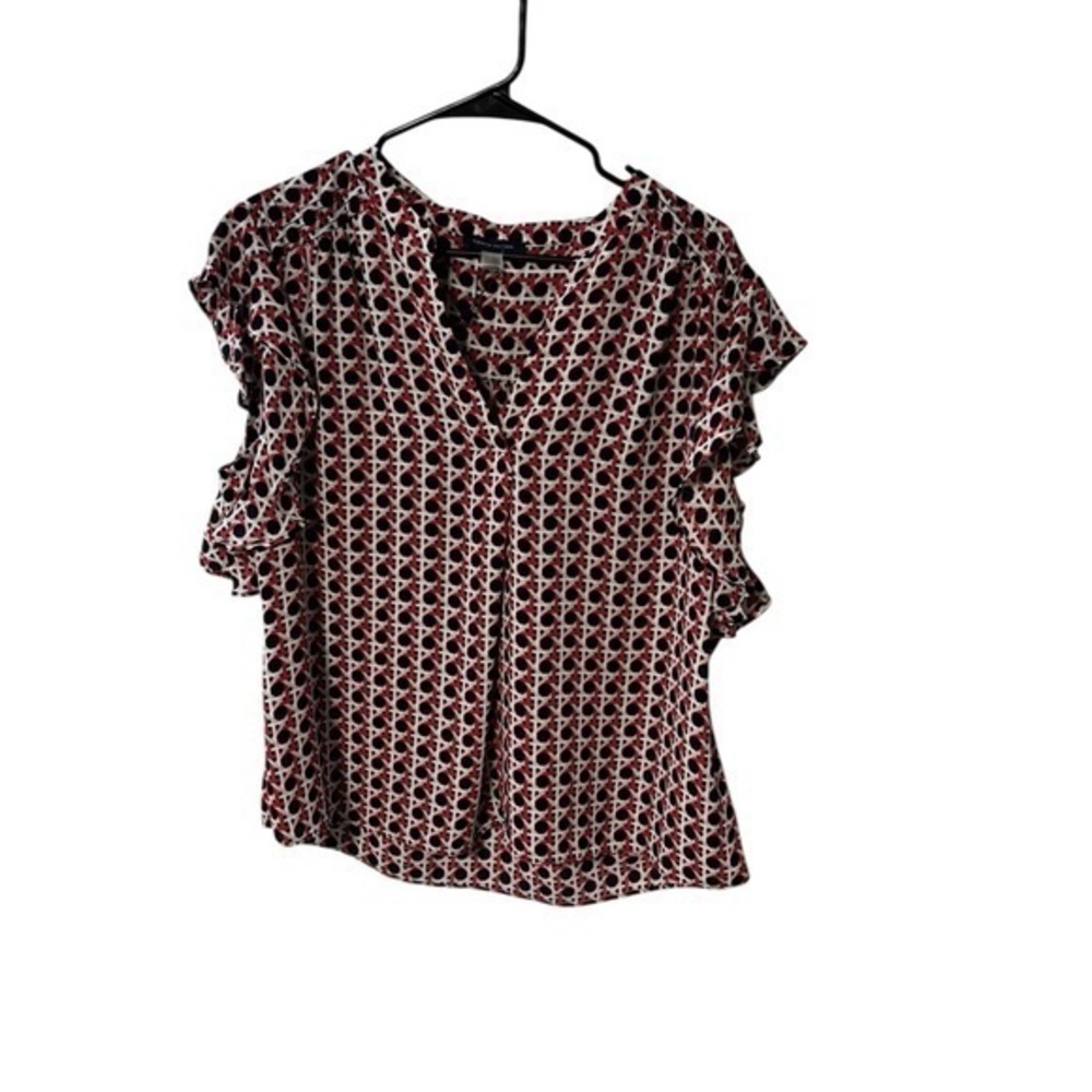 Tommy Hilfiger Abstract Ruffle Top Size XL NWT